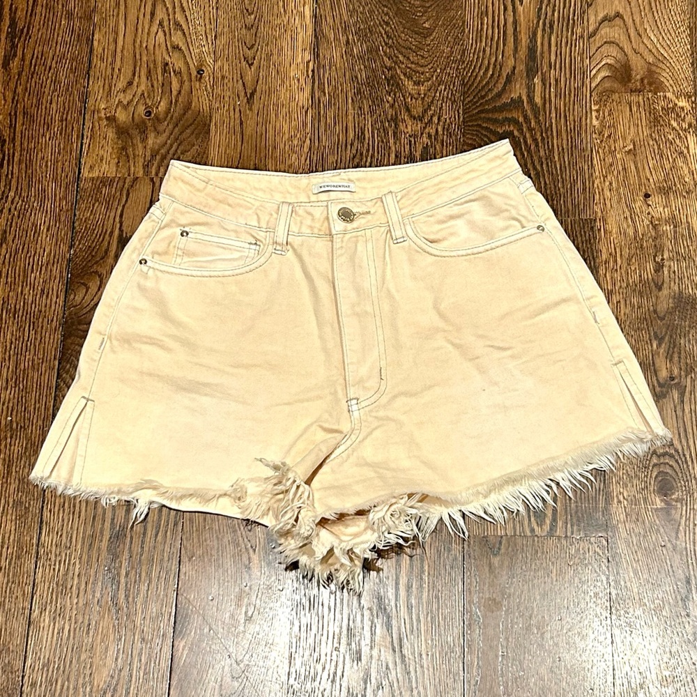 WeWoreWhat High Rise Tan Shorts
